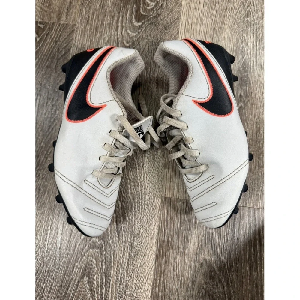 Nike‎ Tiempo Rio III FG-R Youth Soccer Cleats White Black Crimson 1Y